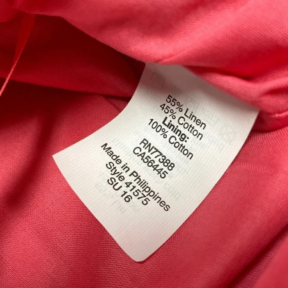 J. Crew Coral Linen Mini Skirt Size 6 NWT